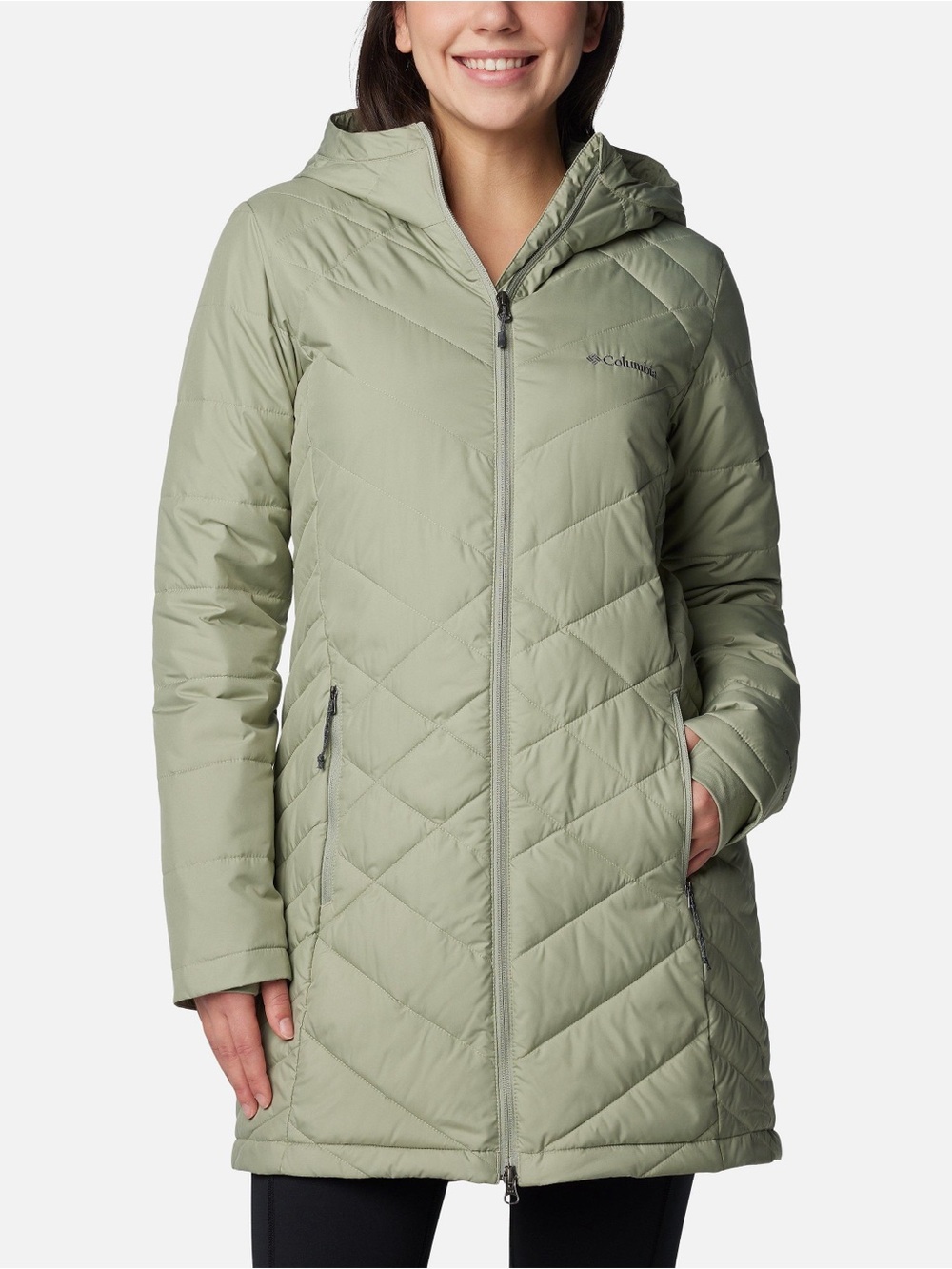 Columbia Women's Sage Green Hooded Packable Puffer Jacket